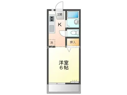 グリーンステージ中山A棟(1K/2階)の間取り写真