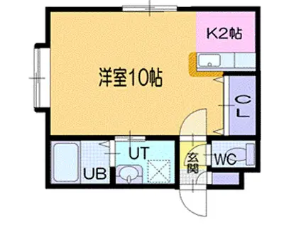 オリーブ(1K/2階)の間取り写真