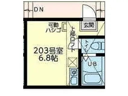 EN LA COLINA 小机(ワンルーム/2階)の間取り写真