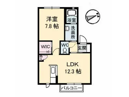 ROSEGARDENB棟(1LDK/2階)の間取り写真