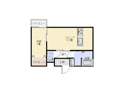 クラウド21(1LDK/2階)の間取り写真