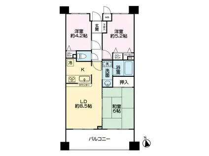 ナイスアーバンステイツ綱島(2SLDK/3階)の間取り写真