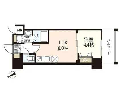 S-RESIDENCE鶴見町ALTANO(1LDK/3階)の間取り写真