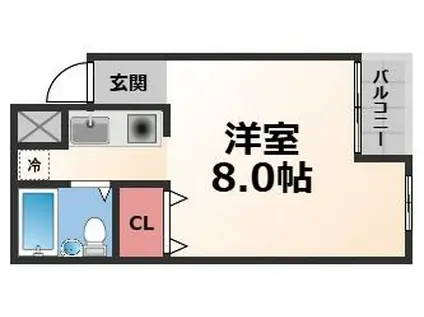 ラ・メゾン中小阪(1K/1階)の間取り写真