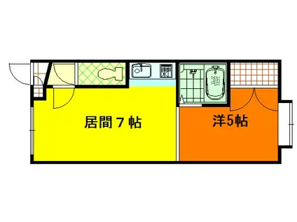 ESPANA III A(1DK/2階)の間取り写真