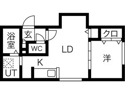 HOLOMUA MAKALII(1DK/4階)の間取り写真