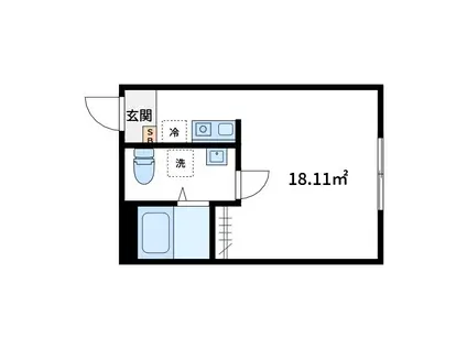 CLAUDIA SHIBAMATA(ワンルーム/3階)の間取り写真