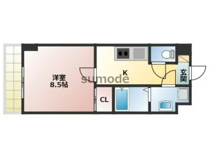 ビエラコート岸部中(1K/5階)の間取り写真