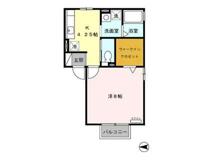 エムロード(1K/1階)の間取り写真