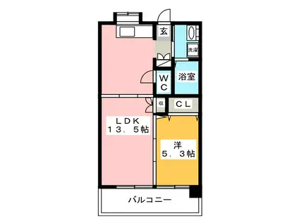 アヴァンティーク(1LDK/3階)の間取り写真