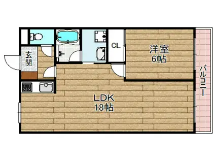 リーベンハイム(1LDK/2階)の間取り写真