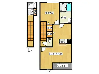 カーサ・モンレーヴIII(1LDK/2階)の間取り写真