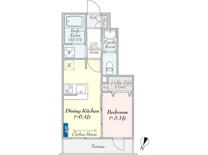 MILAR青砥(1DK/1階)の間取り写真