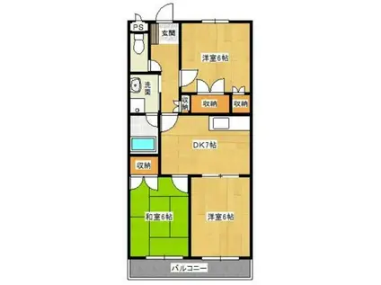 ブルーメハイム(3DK/3階)の間取り写真