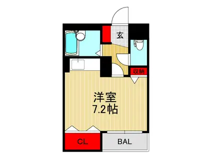 三光ハイム川口本町(ワンルーム/3階)の間取り写真