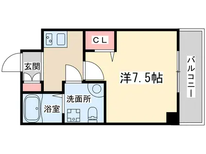 メインステージ西天満ティーズスクエア(1K/2階)の間取り写真