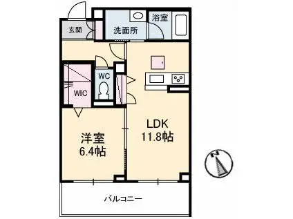 ファボーレ神田(1LDK/2階)の間取り写真