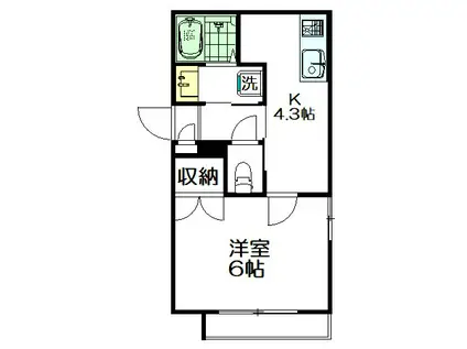 メゾン エンジェル(1K/1階)の間取り写真