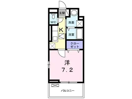 APT.くりくま(1K/1階)の間取り写真