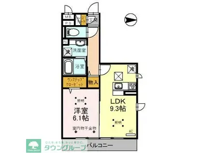 ルピナスV(1LDK/1階)の間取り写真