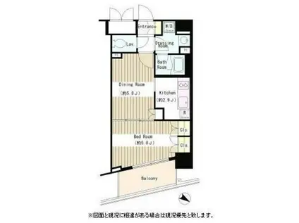 ステラメゾン茗荷谷(1DK/6階)の間取り写真