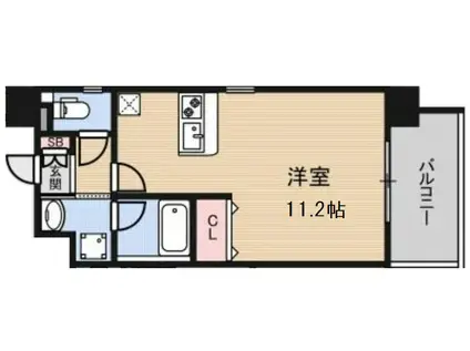 アーバンフラッツ上町(ワンルーム/14階)の間取り写真