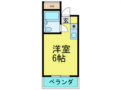 プチロワイヤル河合(ワンルーム/2階)の間取り写真