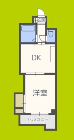 瑞光グランドハイツ北(1DK/2階)の間取り写真