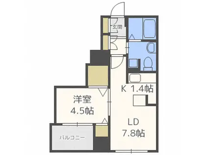 REGALO菊水二条(1LDK/5階)の間取り写真