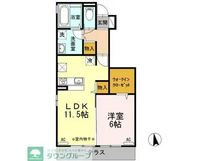 ルードハーネ(1LDK/1階)の間取り写真