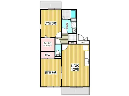 ブルームガーデンC(2LDK/2階)の間取り写真