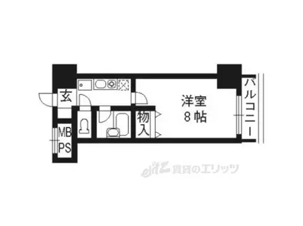 大晋メゾネ御所西(1K/6階)の間取り写真