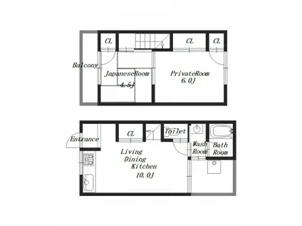 豊島ハイツ(2LDK/1階)の間取り写真