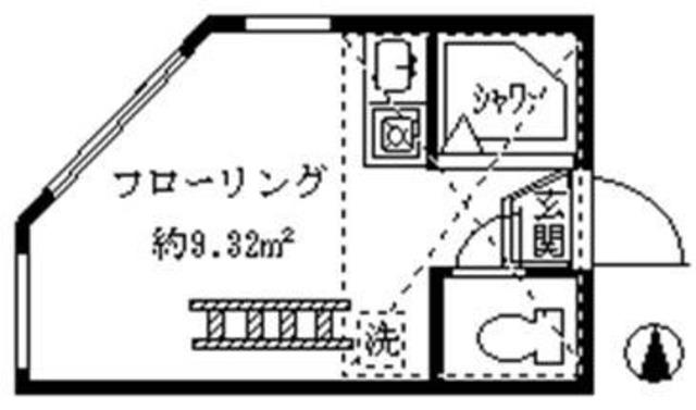フェリスクローマ(ワンルーム/2階)の間取り写真