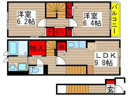 エピナールII(2LDK/2階)の間取り写真