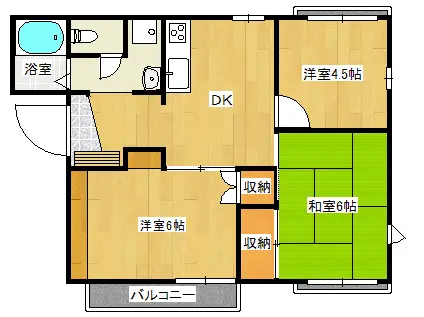 アークガーデンD(3DK/1階)の間取り写真