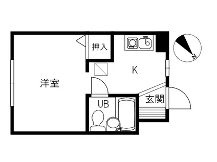 アクアハイツ(1K/2階)の間取り写真