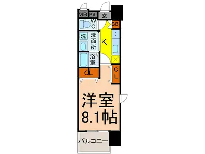 パルティール神宮南(1K/5階)の間取り写真