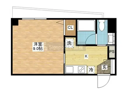 BALLO金屋(1K/3階)の間取り写真