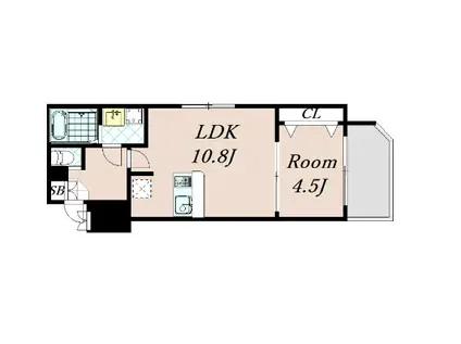 ファーストフィオーレ京都コーヴォ(1LDK/4階)の間取り写真