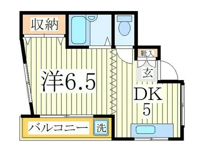 成見屋ビル(1DK/1階)の間取り写真