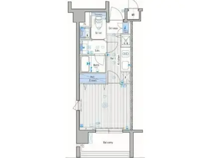ガーラ大森リバーサイド(1K/4階)の間取り写真