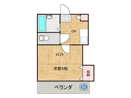 フロンティア南蔵王(1K/2階)の間取り写真