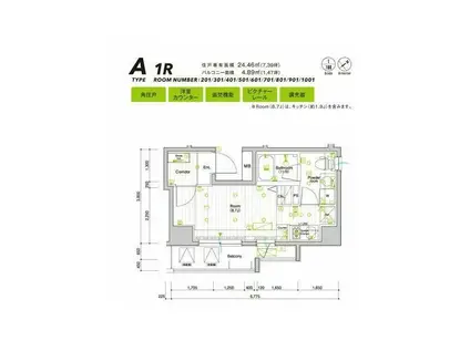 SYNEX SHINAGAWA-EBARA(ワンルーム/7階)の間取り写真