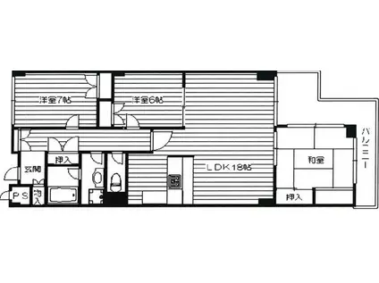 グレインヂ泉丘(3LDK/1階)の間取り写真