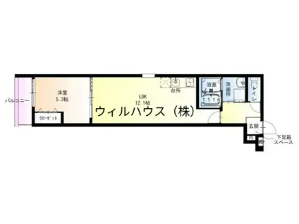 フジパレス高石駅北Ⅲ番館(1LDK/2階)の間取り写真