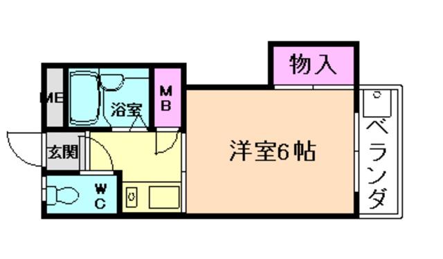 第一橋本ハイツ(1K/4階)の間取り写真