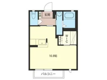 プレジールA(ワンルーム/1階)の間取り写真