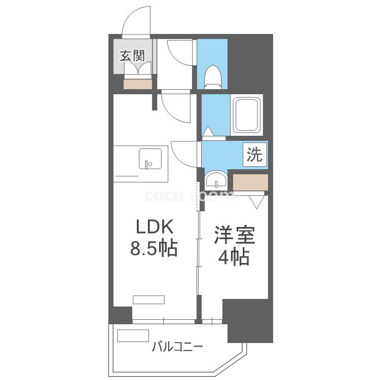 プレサンス北浜オリジン(1LDK/12階)の間取り写真