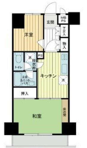 ライオンズプラザ池尻大橋(2K/12階)の間取り写真